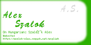 alex szalok business card